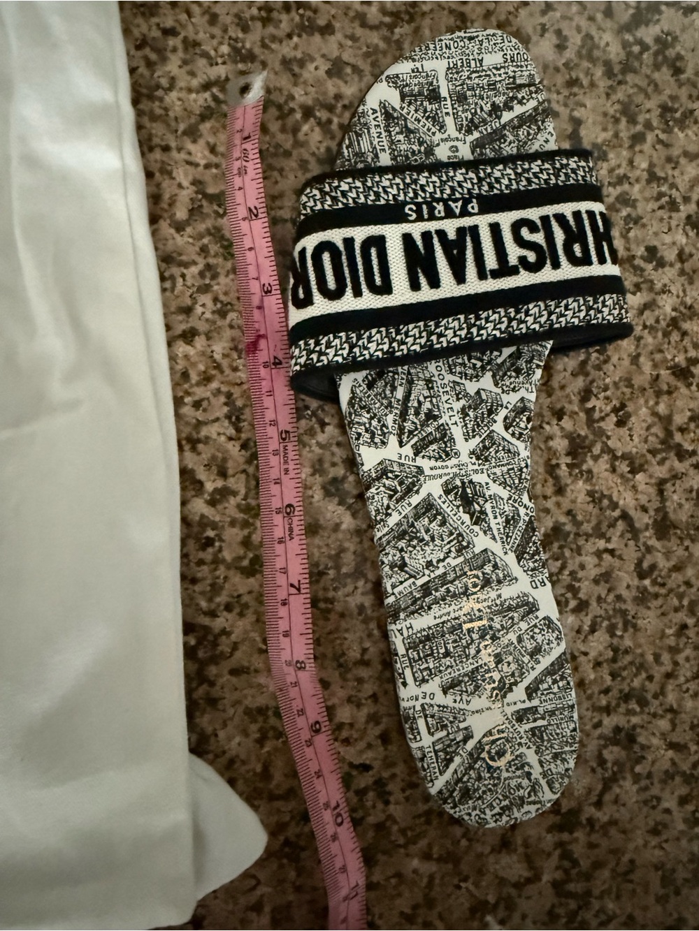 Christian Dior Black & White Slide Sandals - Picture 9 of 10